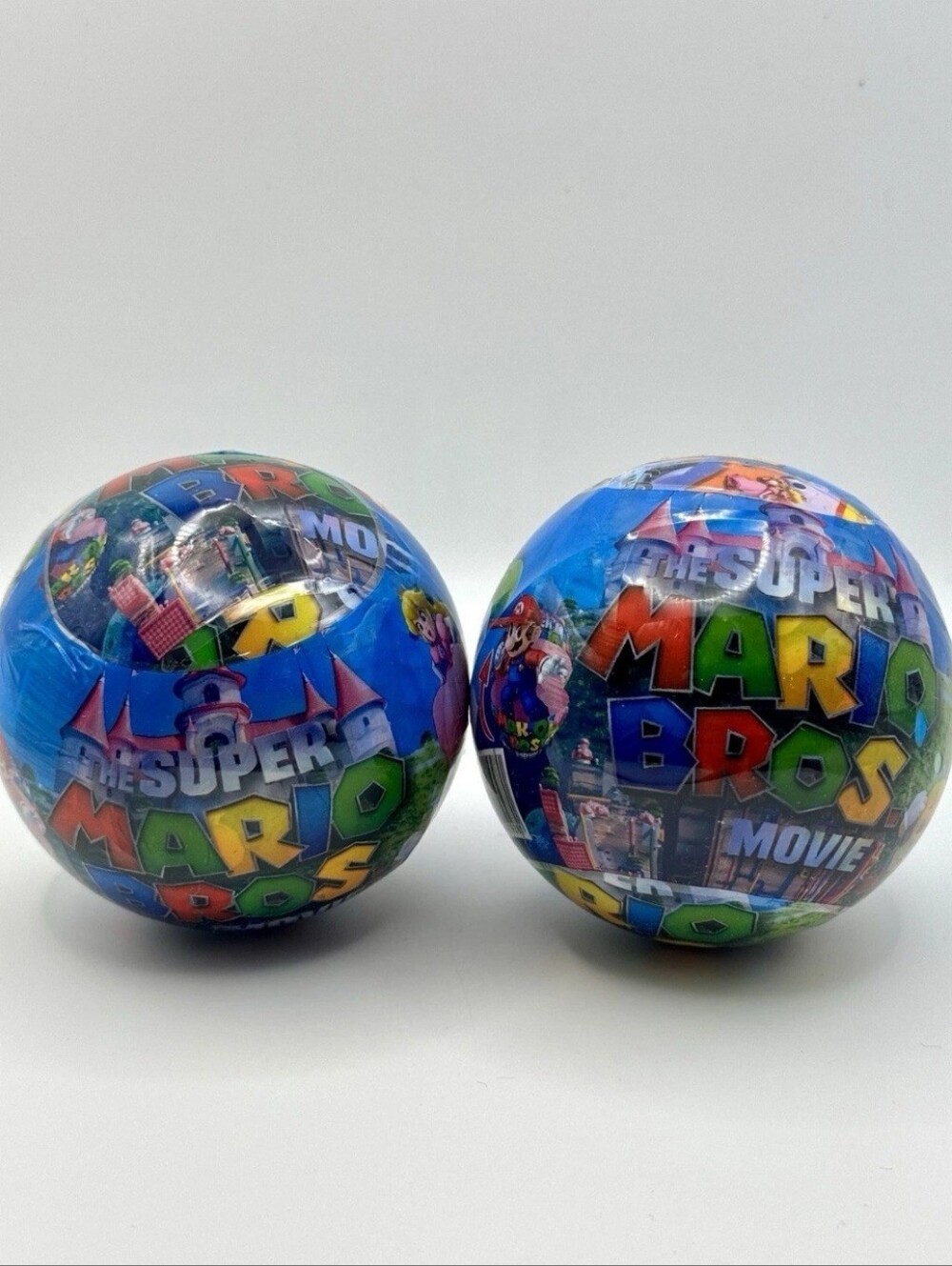 Nintendo Super Mario Bros Movie Blue Multicolor Ball.  You Get 2